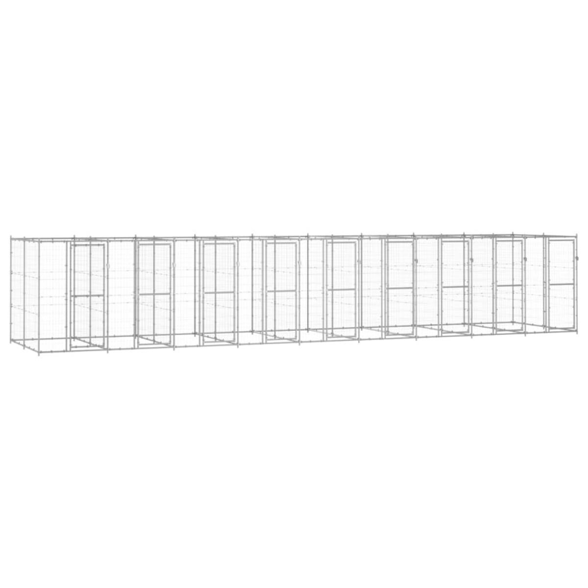 Perrera de exterior de acero galvanizado 21,78 m²