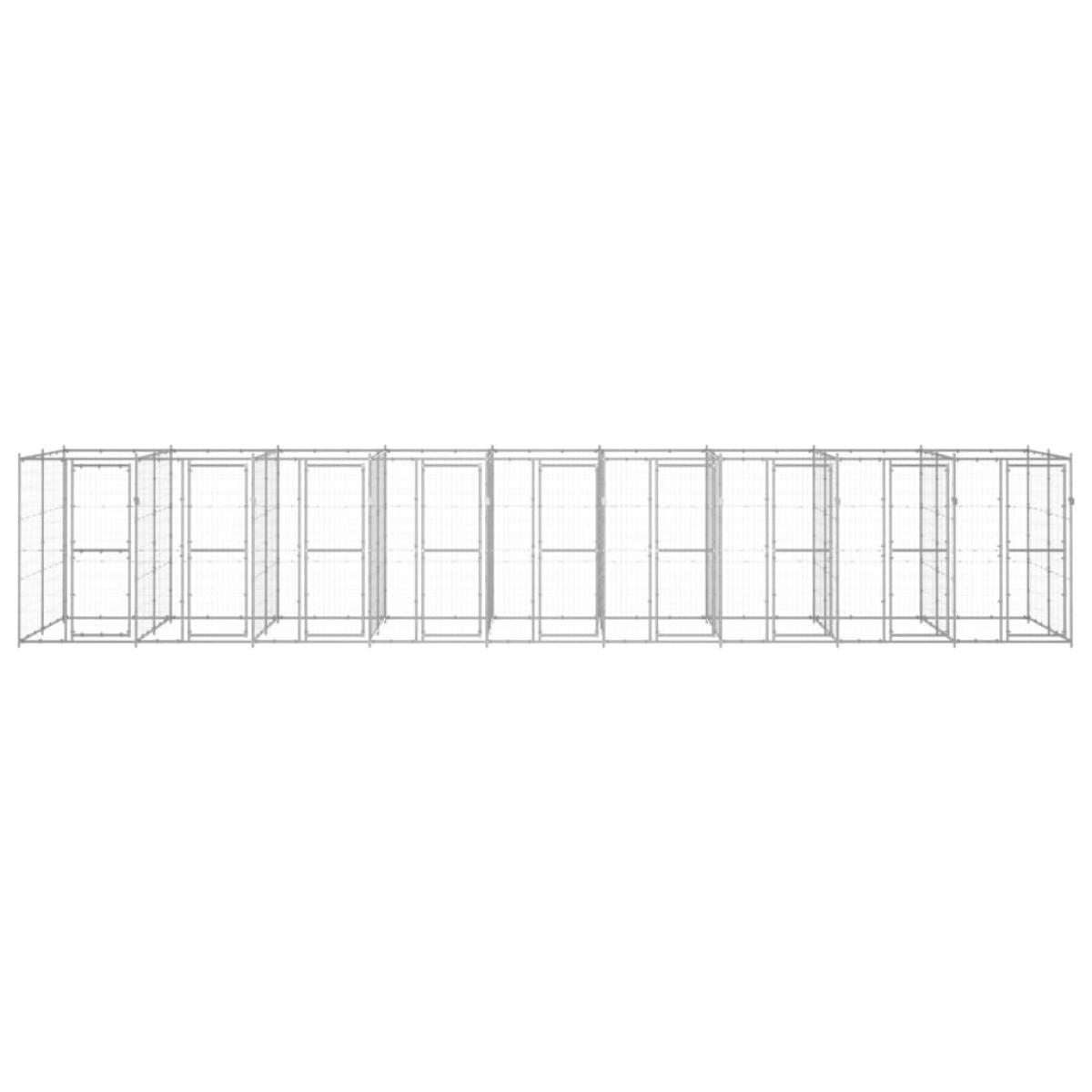 Perrera de exterior de acero galvanizado 21,78 m²