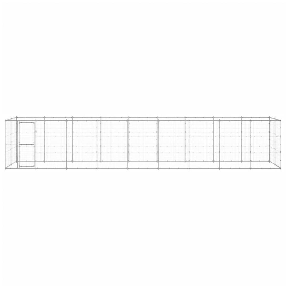 Perrera de exterior de acero galvanizado 21,78 m²