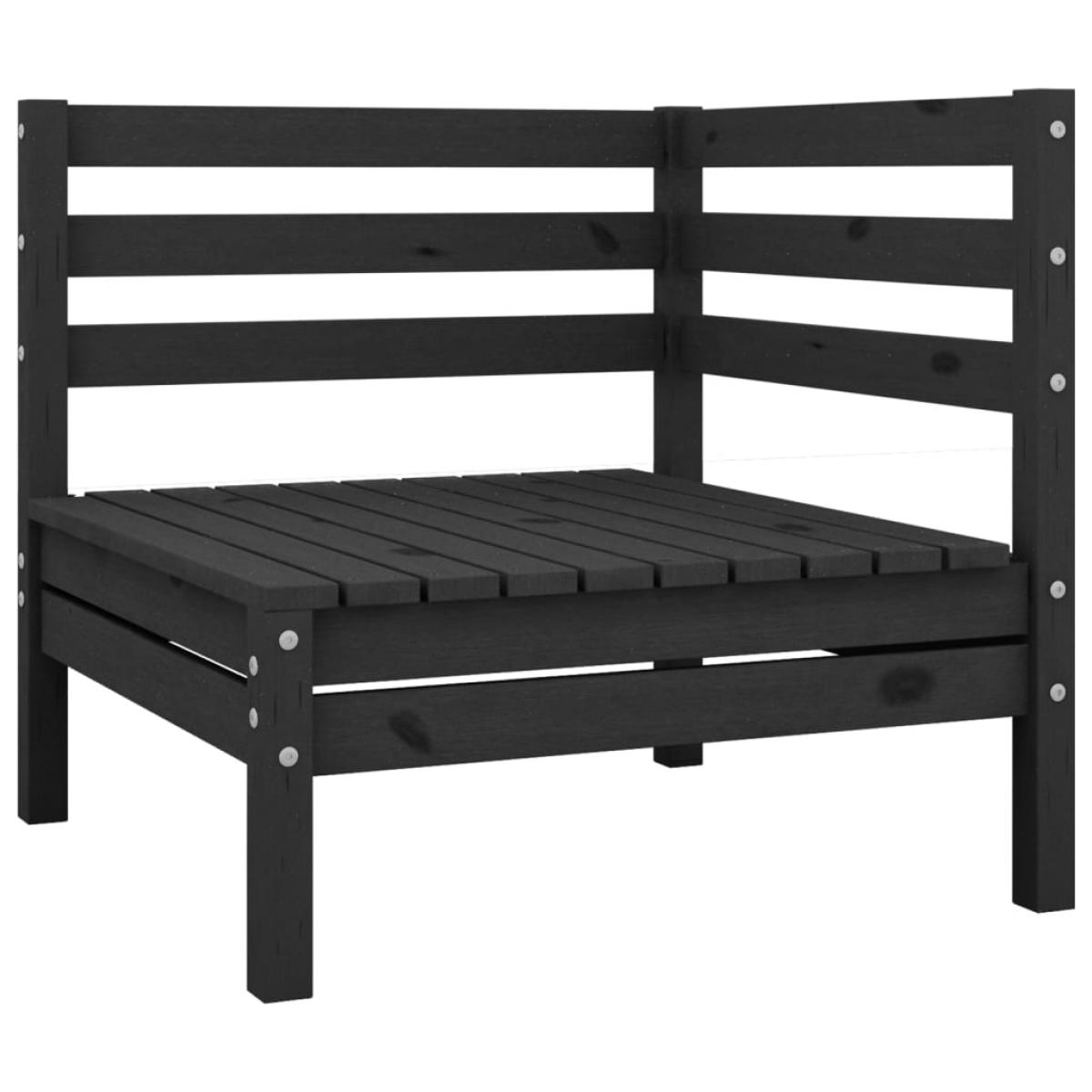 Juego de muebles de jardín 8 pzas madera de pino maciza negro