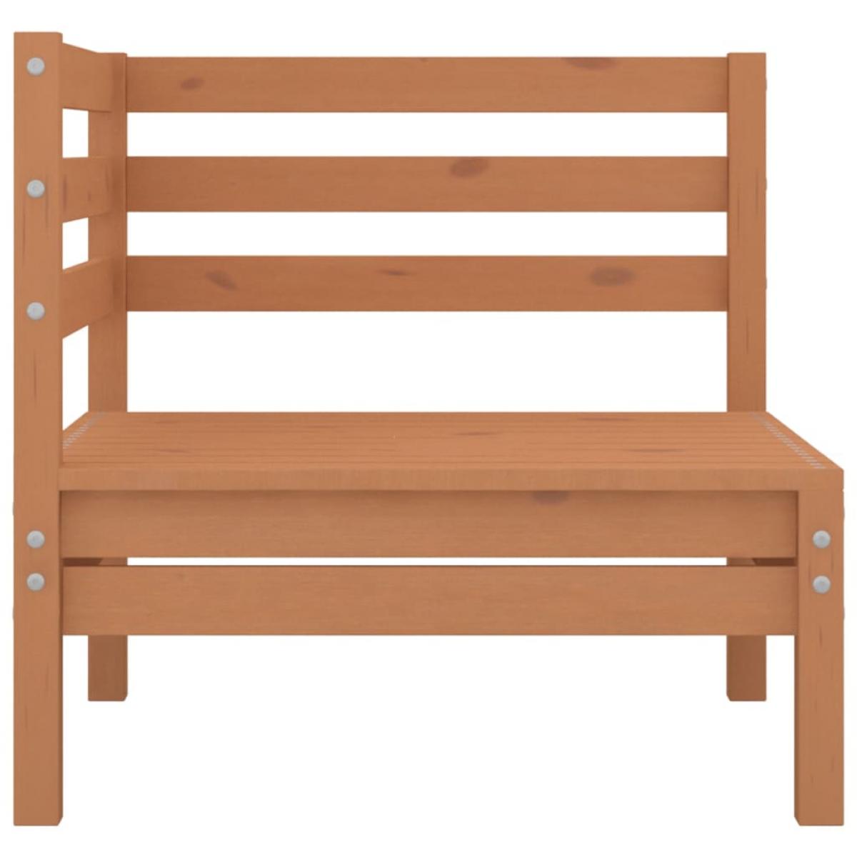 Juego muebles de jardín 8 pzas madera maciza pino marrón miel