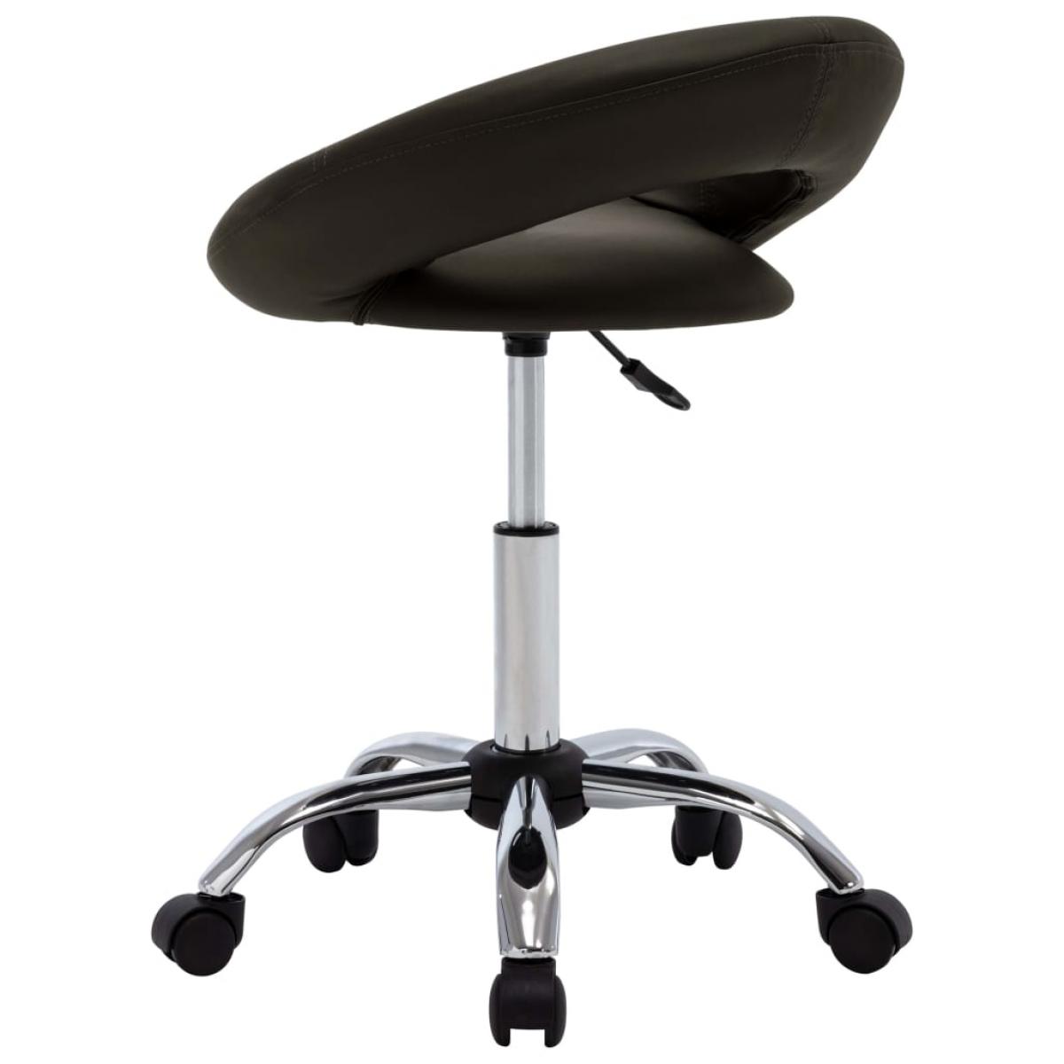 Silla de comedor giratoria cuero sintético marrón