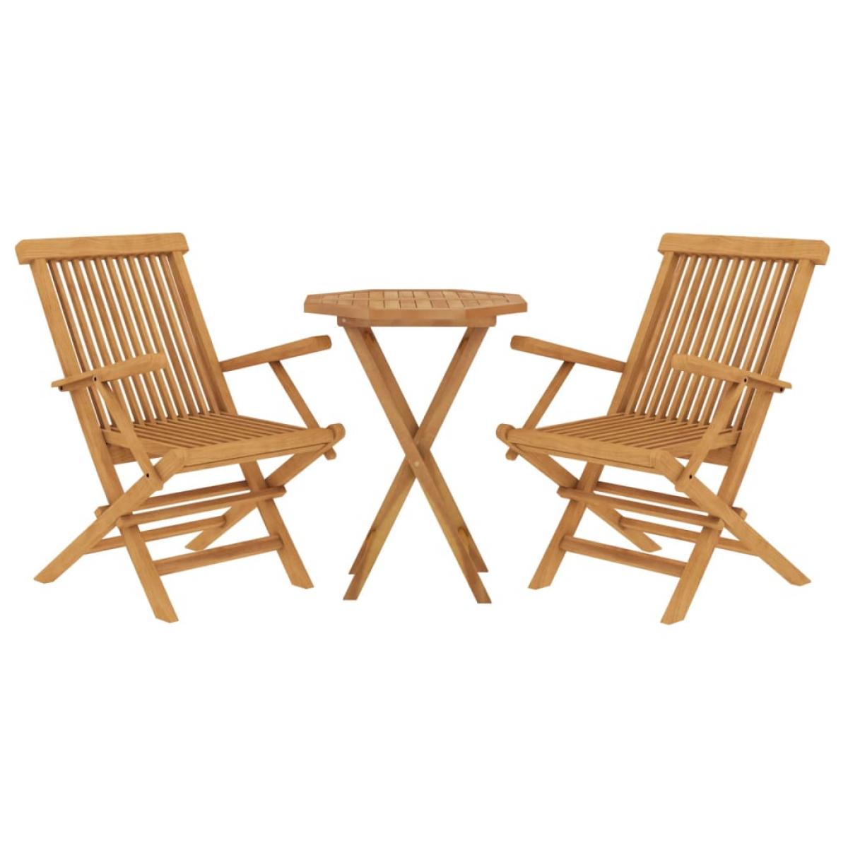 Juego de comedor para jardín 3 piezas madera maciza de teca