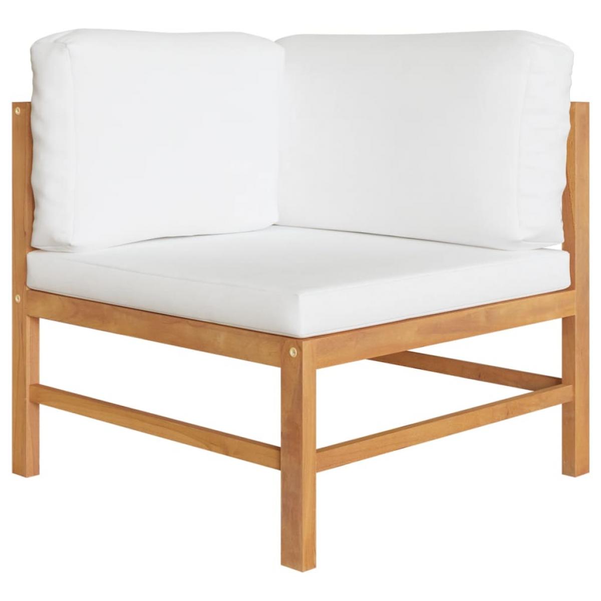 Set de muebles de jardín 5 pzas madera de teca y cojines crema