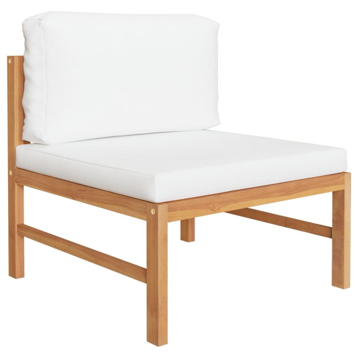 Set de muebles de jardín 4 pzas madera de teca y cojines crema