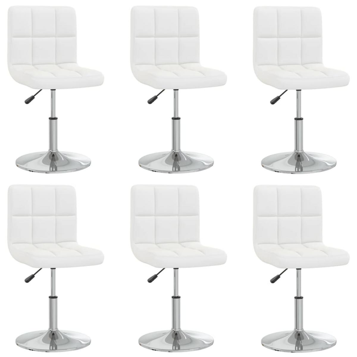 Sillas de comedor 6 unidades cuero sintético blanco