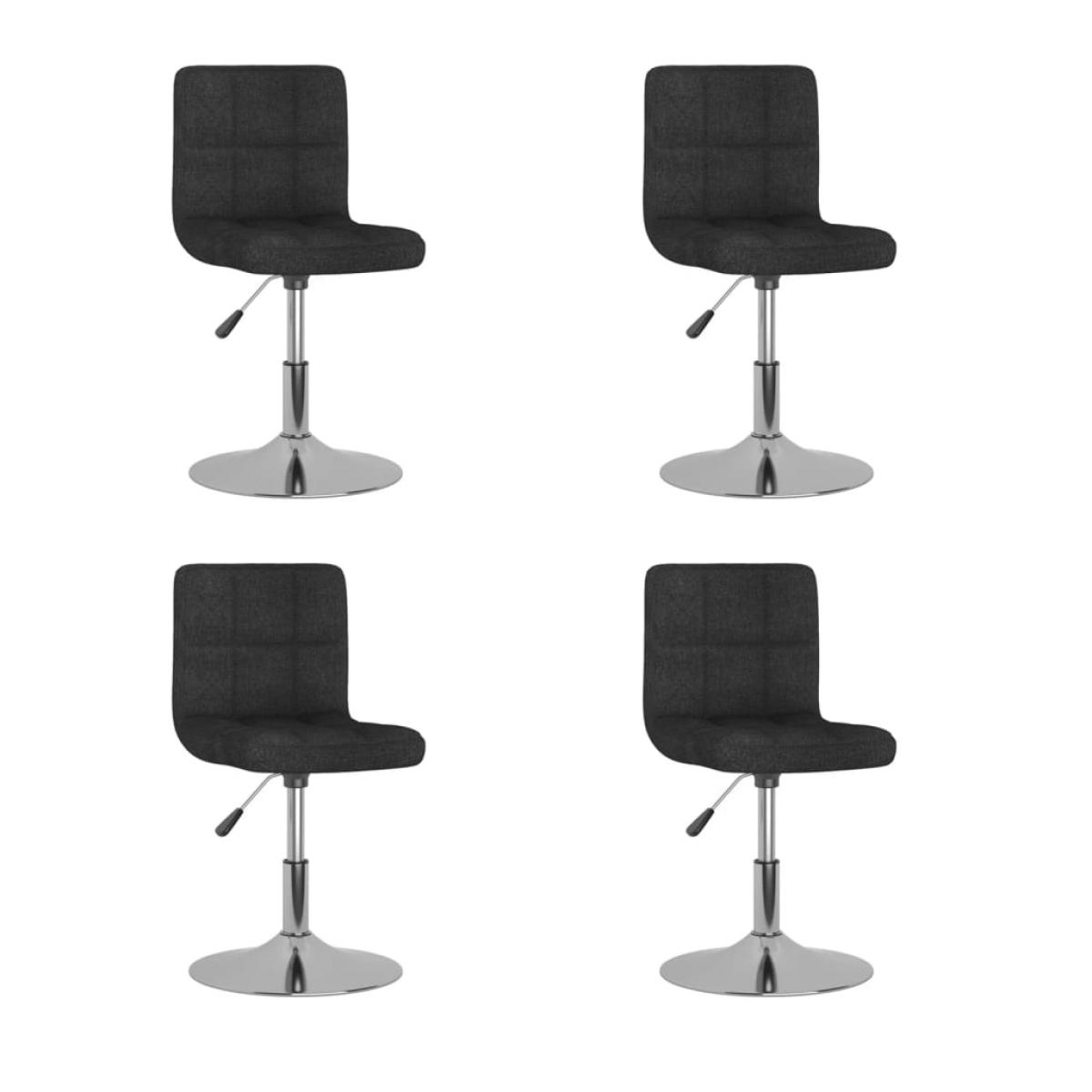 Sillas de comedor giratorias 4 unidades tela negro