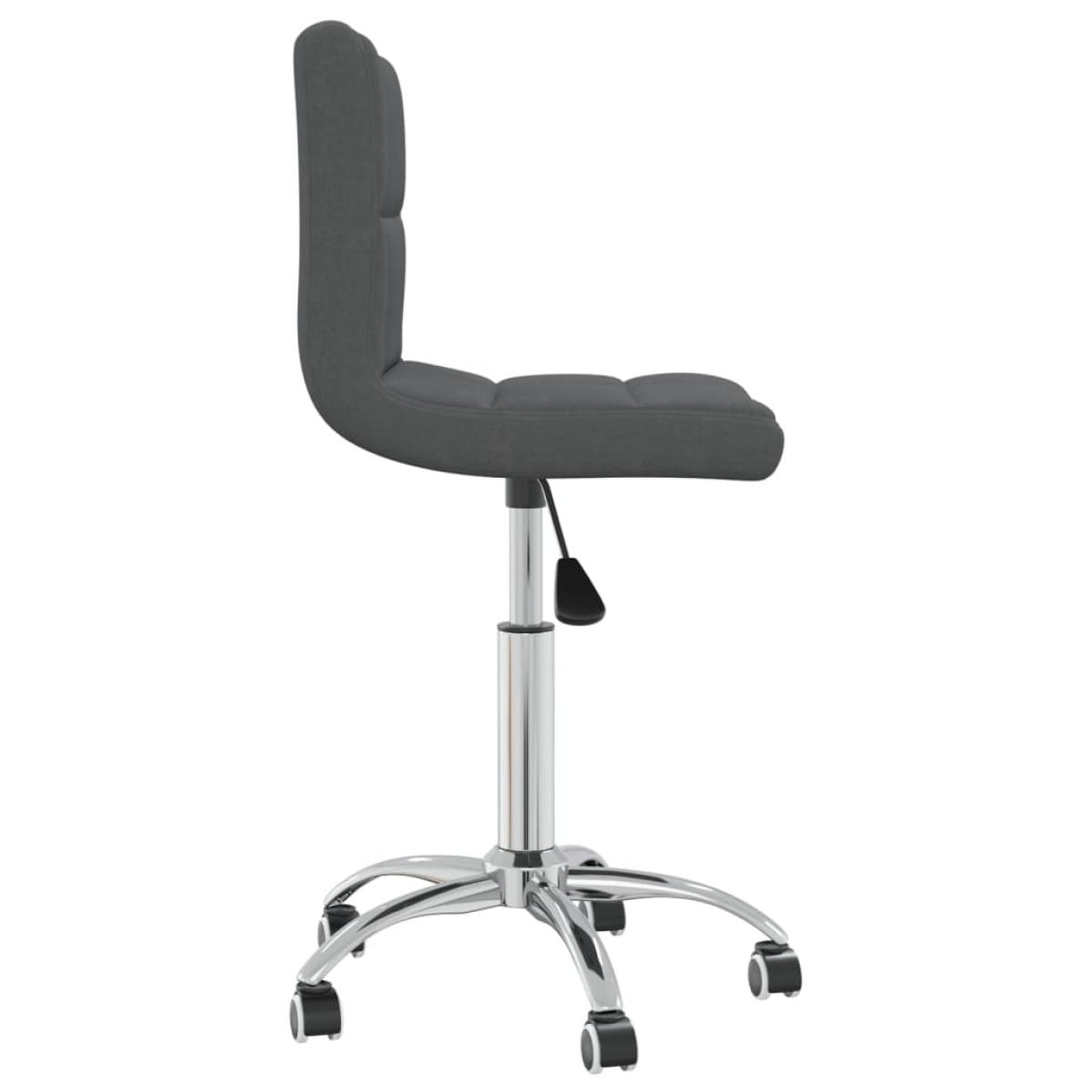 Silla de comedor giratoria tela gris oscuro
