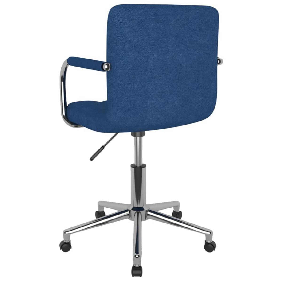 Silla de comedor giratoria tela azul