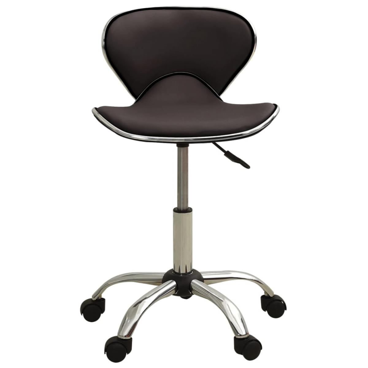 Silla de oficina de cuero sintético marrón