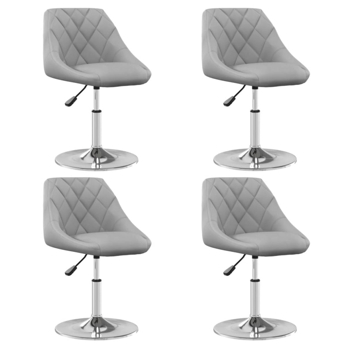Sillas de comedor giratorias 4 unidades terciopelo gris claro
