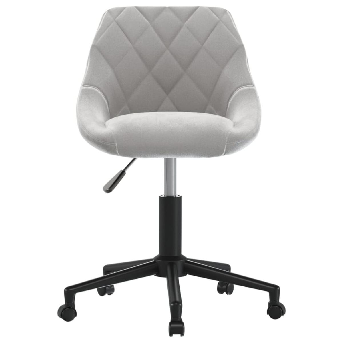 Silla de comedor giratoria de terciopelo gris claro
