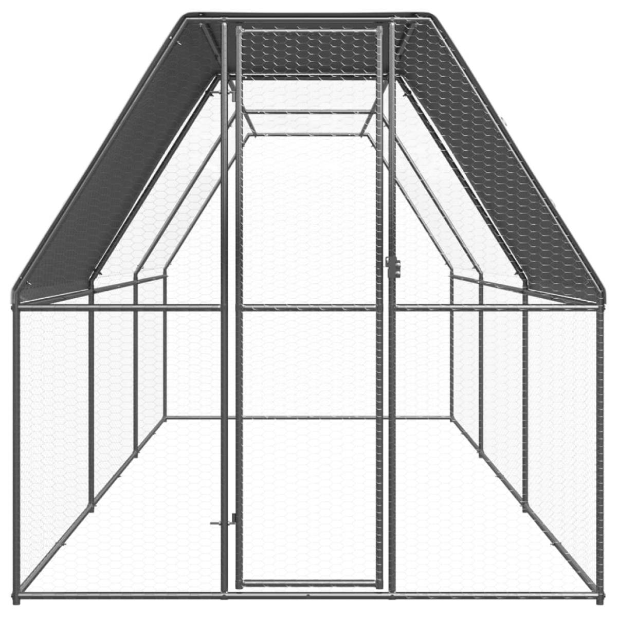 Jaula gallinero de exterior de acero galvanizado 2x6x2 m
