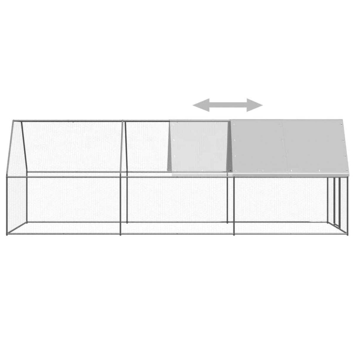 Jaula gallinero de exterior de acero galvanizado 2x6x2 m