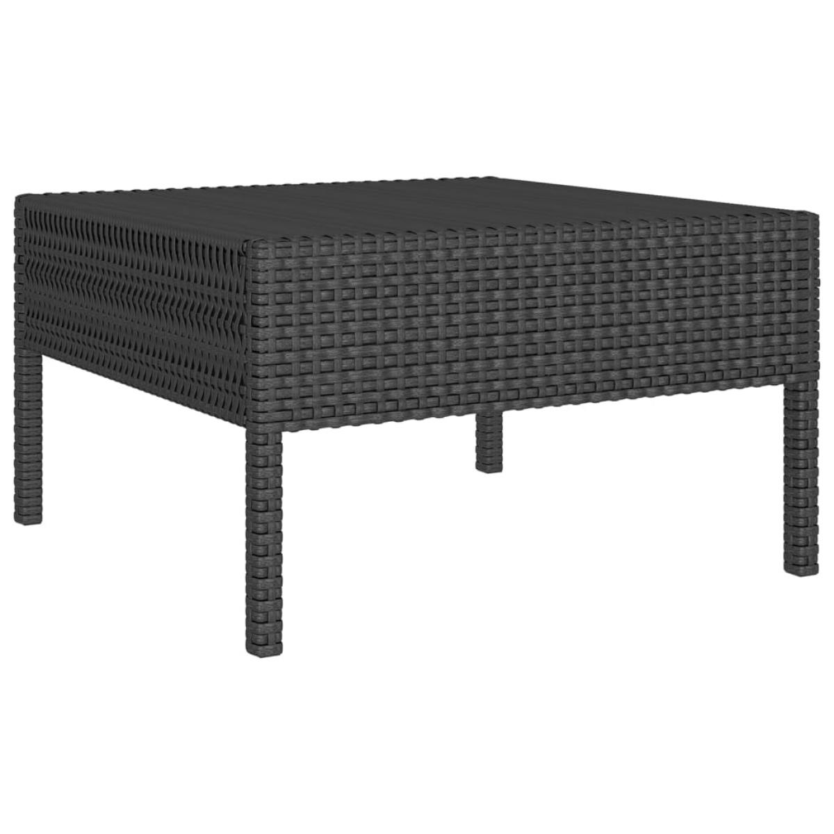 Set muebles de jardín 11 pzas y cojines ratán sintético negro