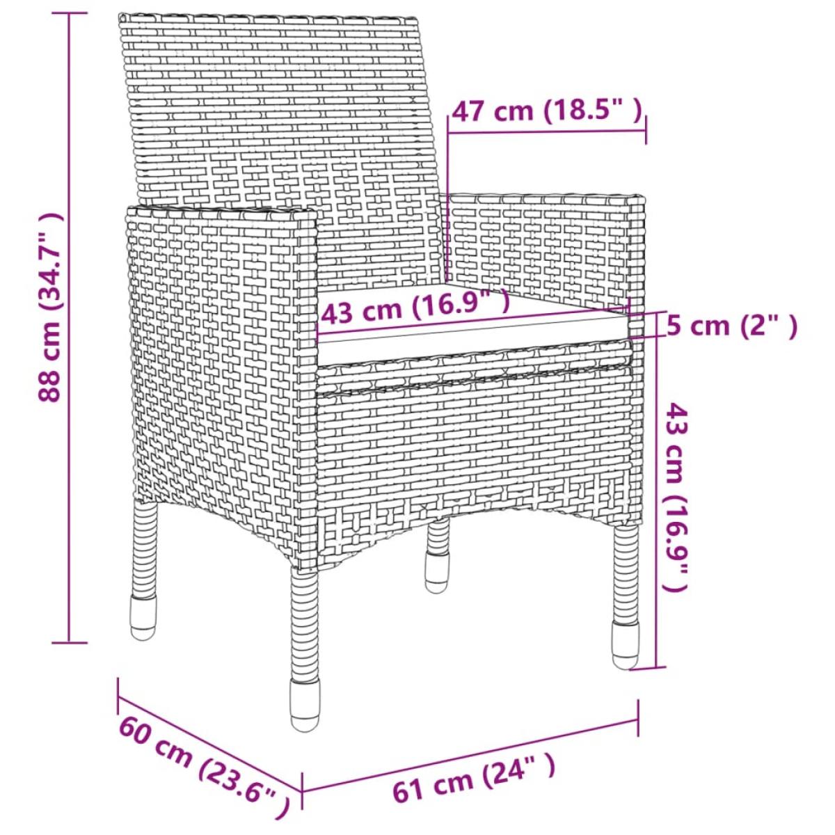 Set de comedor de jardín 9 pzas y cojines ratán sintético beige