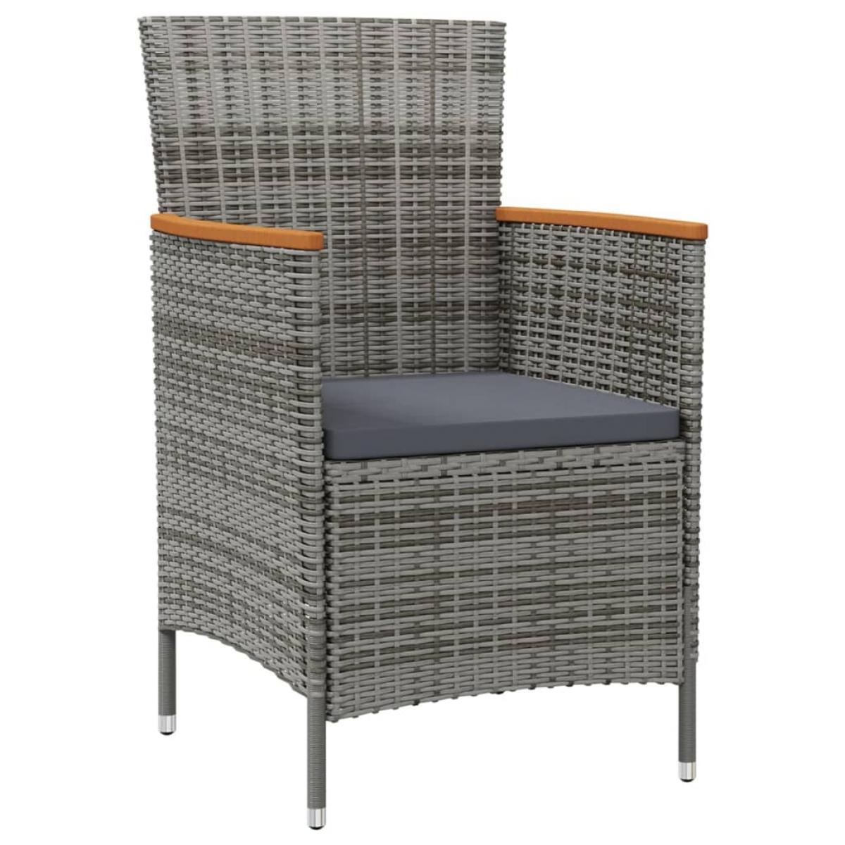 Set de comedor de jardín 3 pzas y cojines ratán sintético negro