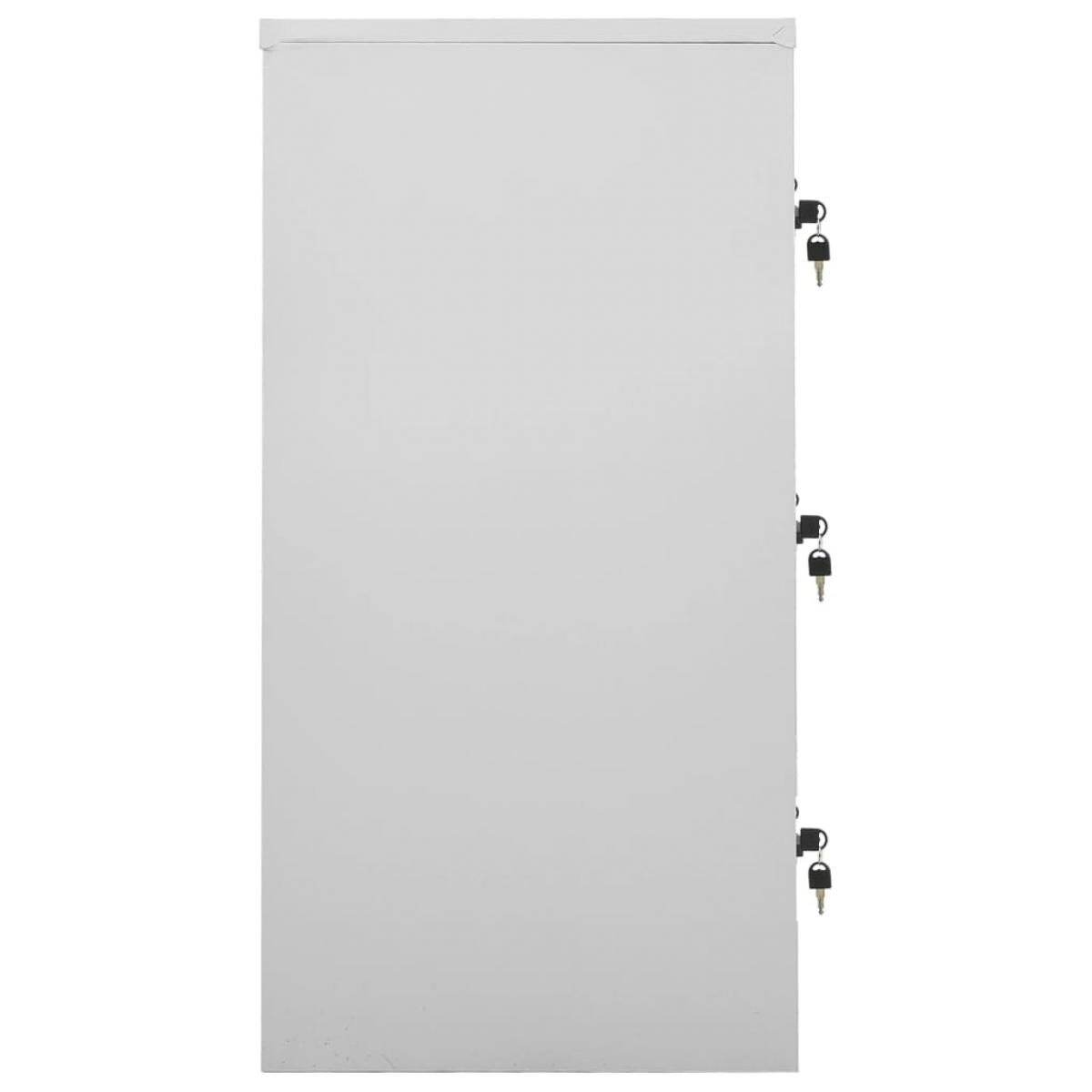 Armarios taquilla 5 uds acero gris claro y azul 90x45x92,5 cm