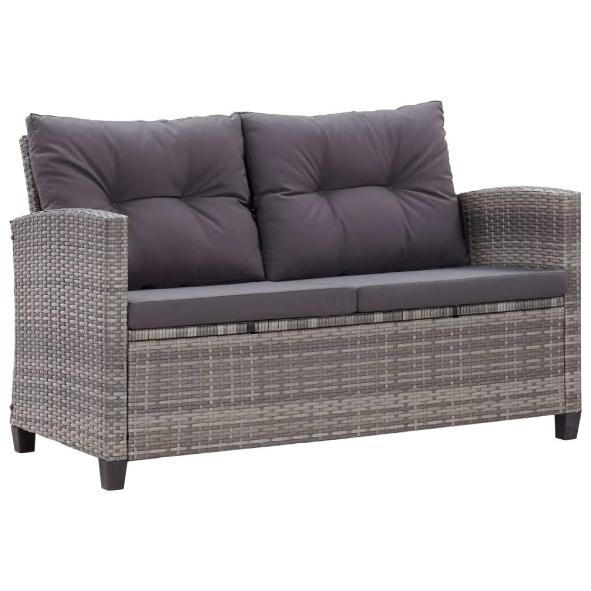 Set comedor de jardín 3 pzas ratán sintético y madera de acacia