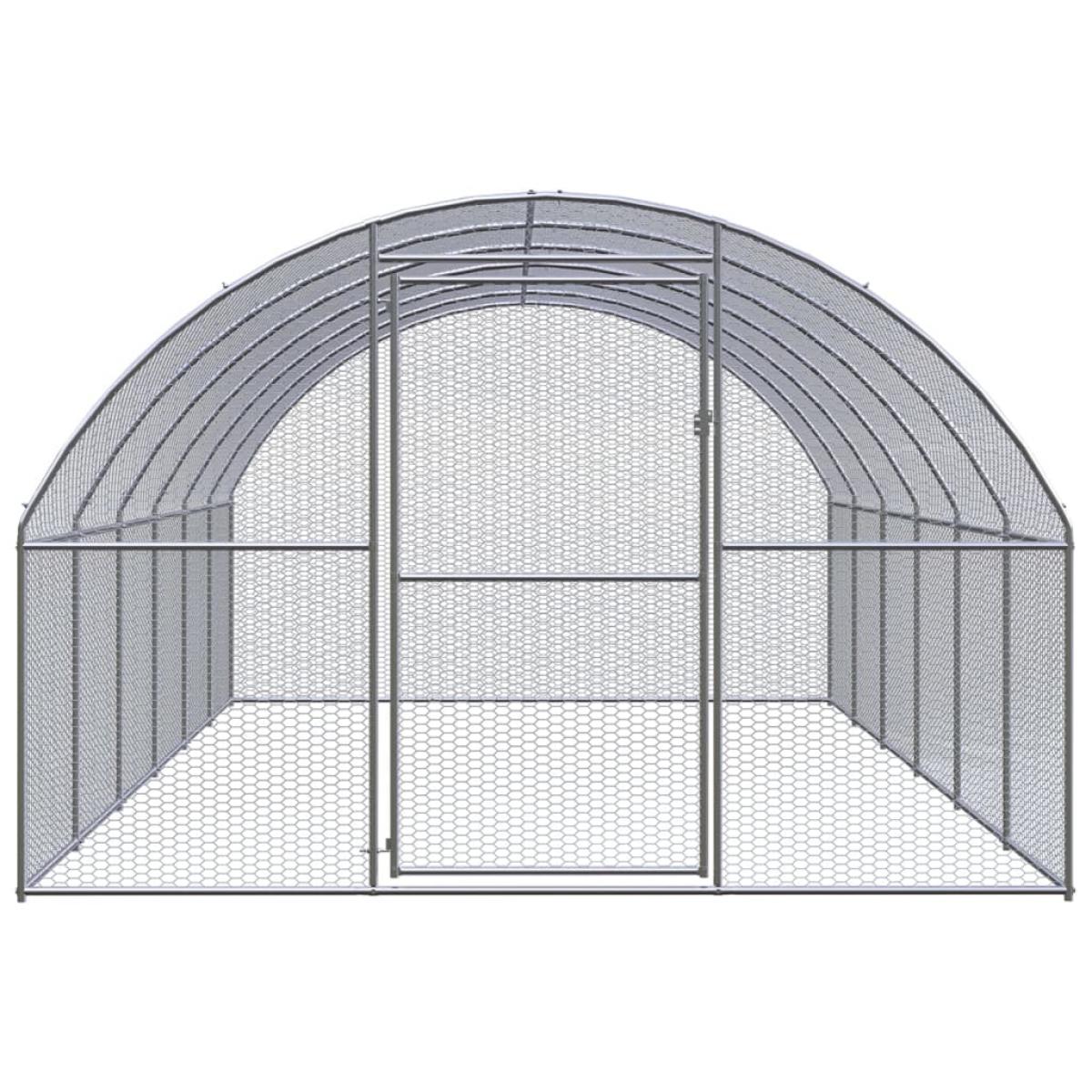 Gallinero de exterior de acero galvanizado 3x6x2 m