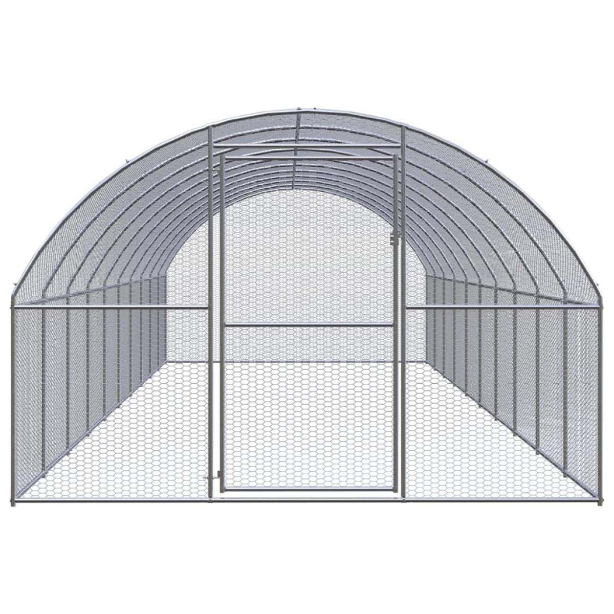 Gallinero de exterior de acero galvanizado 3x10x2 m