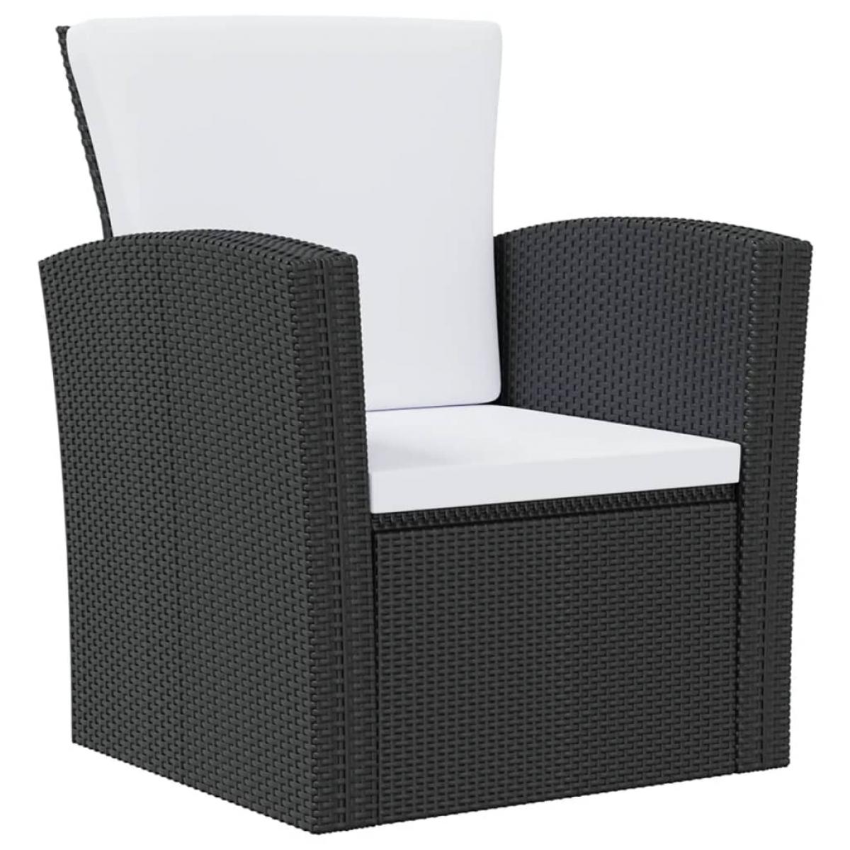 Set muebles de jardín 16 piezas y cojines ratán sintético negro
