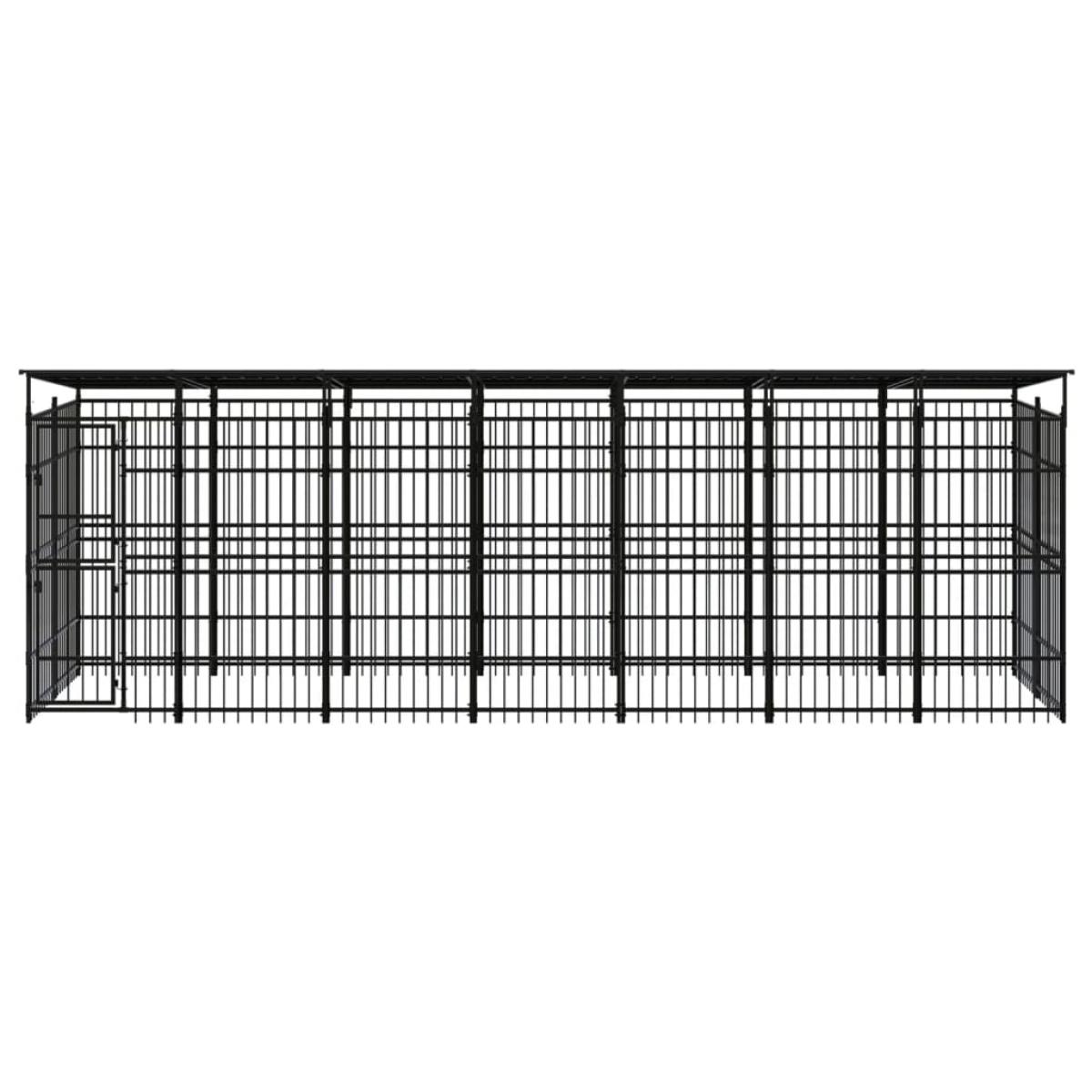 Perrera de exterior con techo de acero 12,9 m²