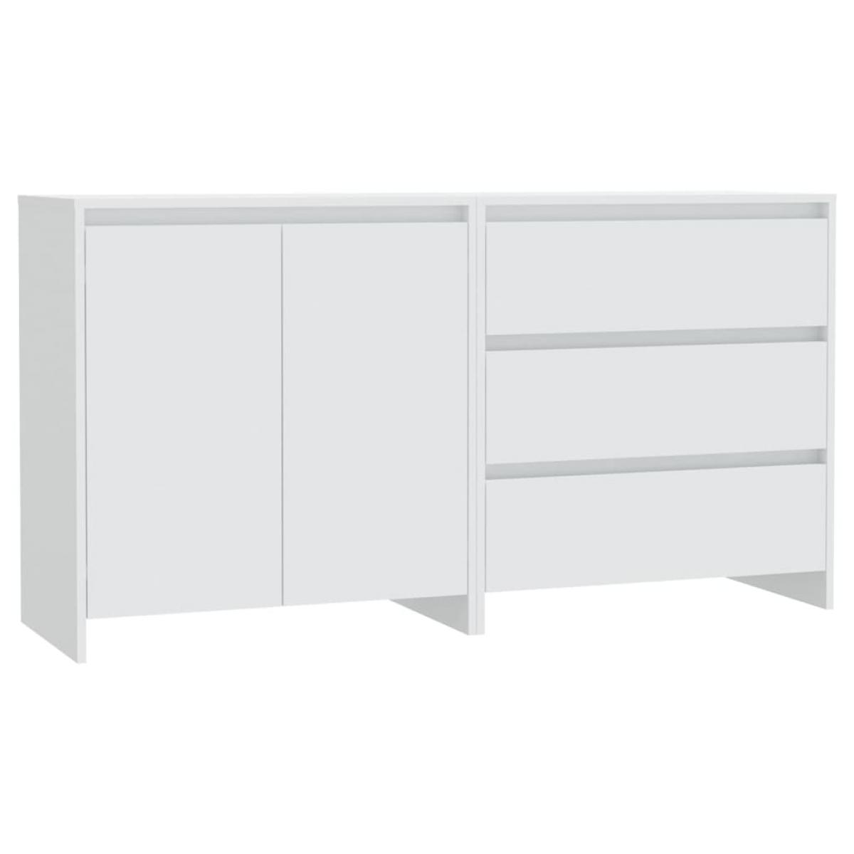 Aparador de 2 piezas madera manufacturada blanca