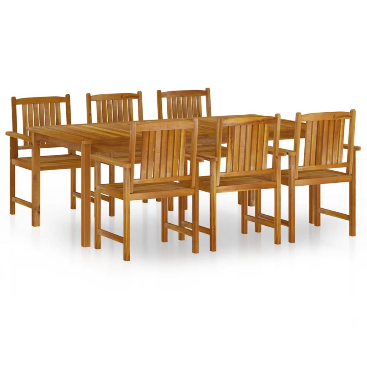 Juego de comedor de jardín 7 piezas madera maciza de acacia