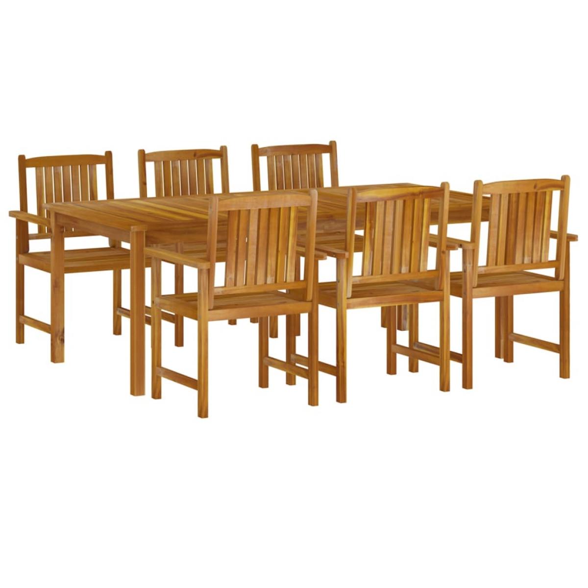 Juego de comedor de jardín 7 piezas madera maciza de acacia