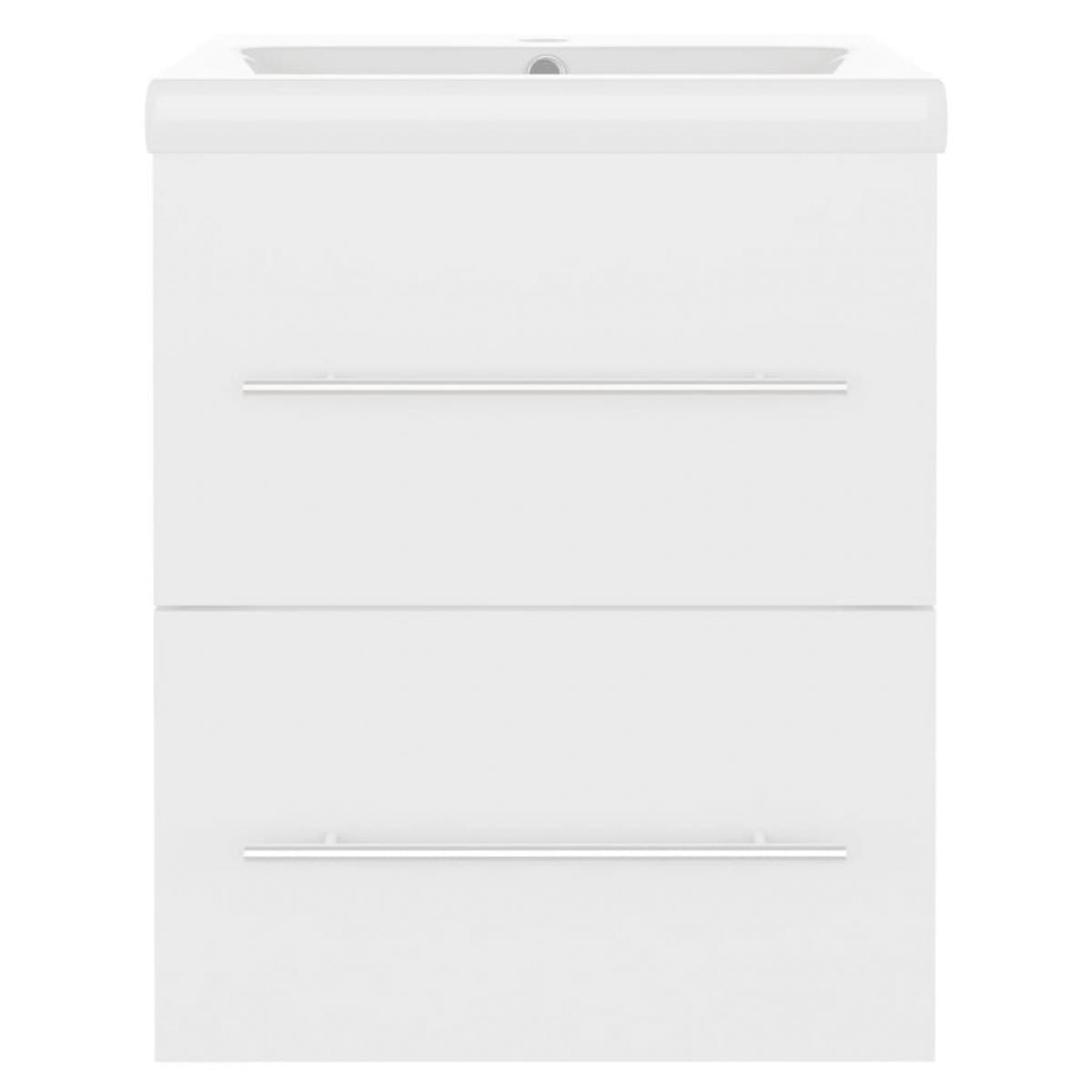Mueble con lavabo madera contrachapada blanco brillante