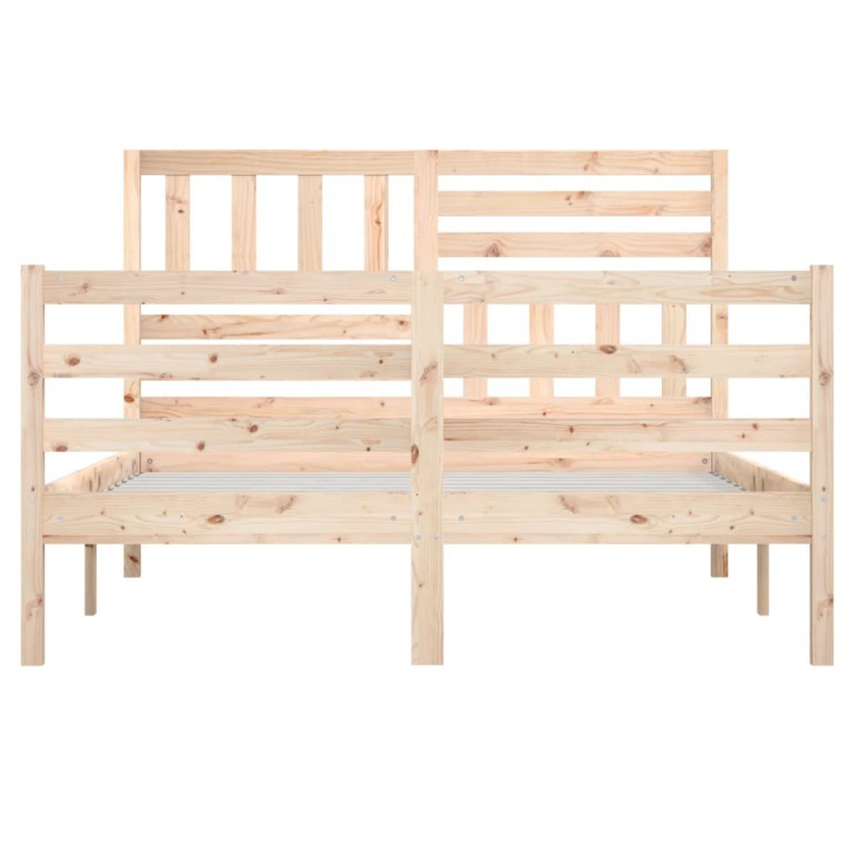 Estructura cama doble pequeña madera maciza 135x190 cm