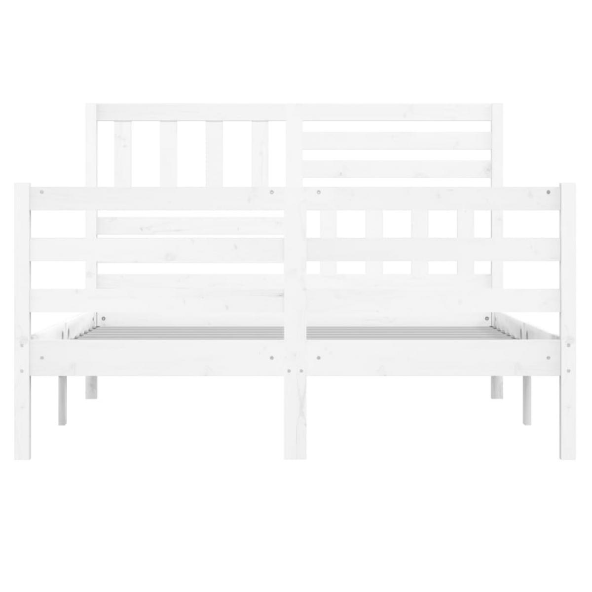 Estructura de cama de madera maciza blanco 150x200 cm