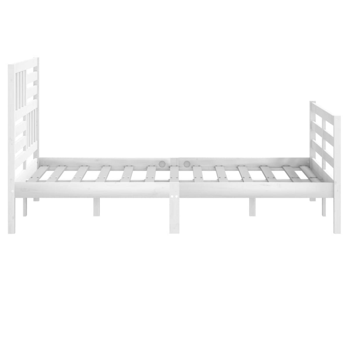 Estructura de cama de madera maciza blanco 150x200 cm