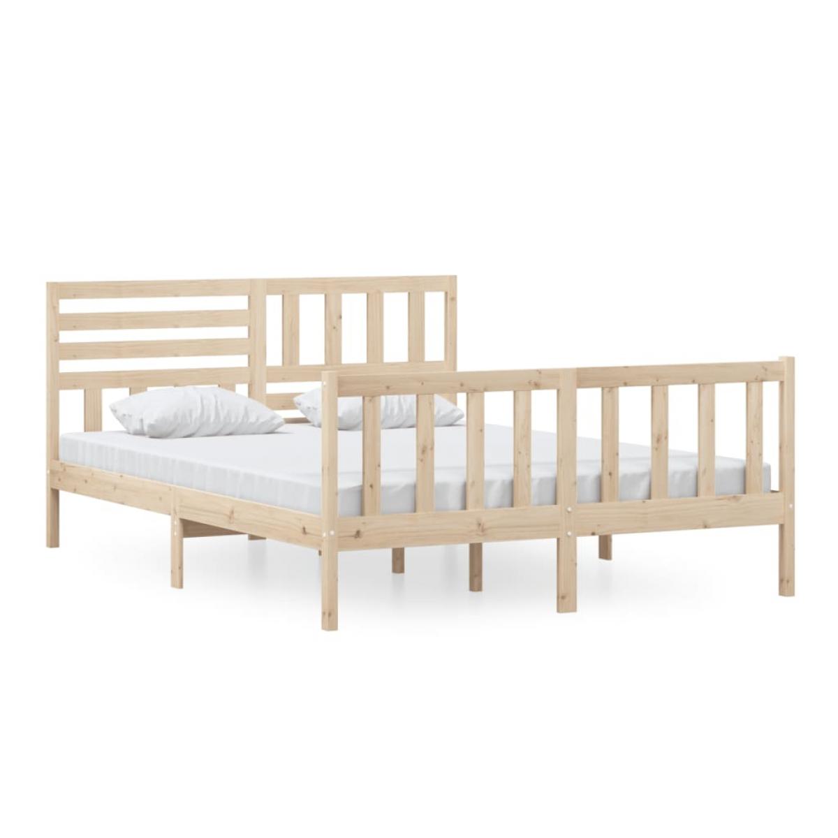 Estructura de cama de madera maciza 150x200 cm