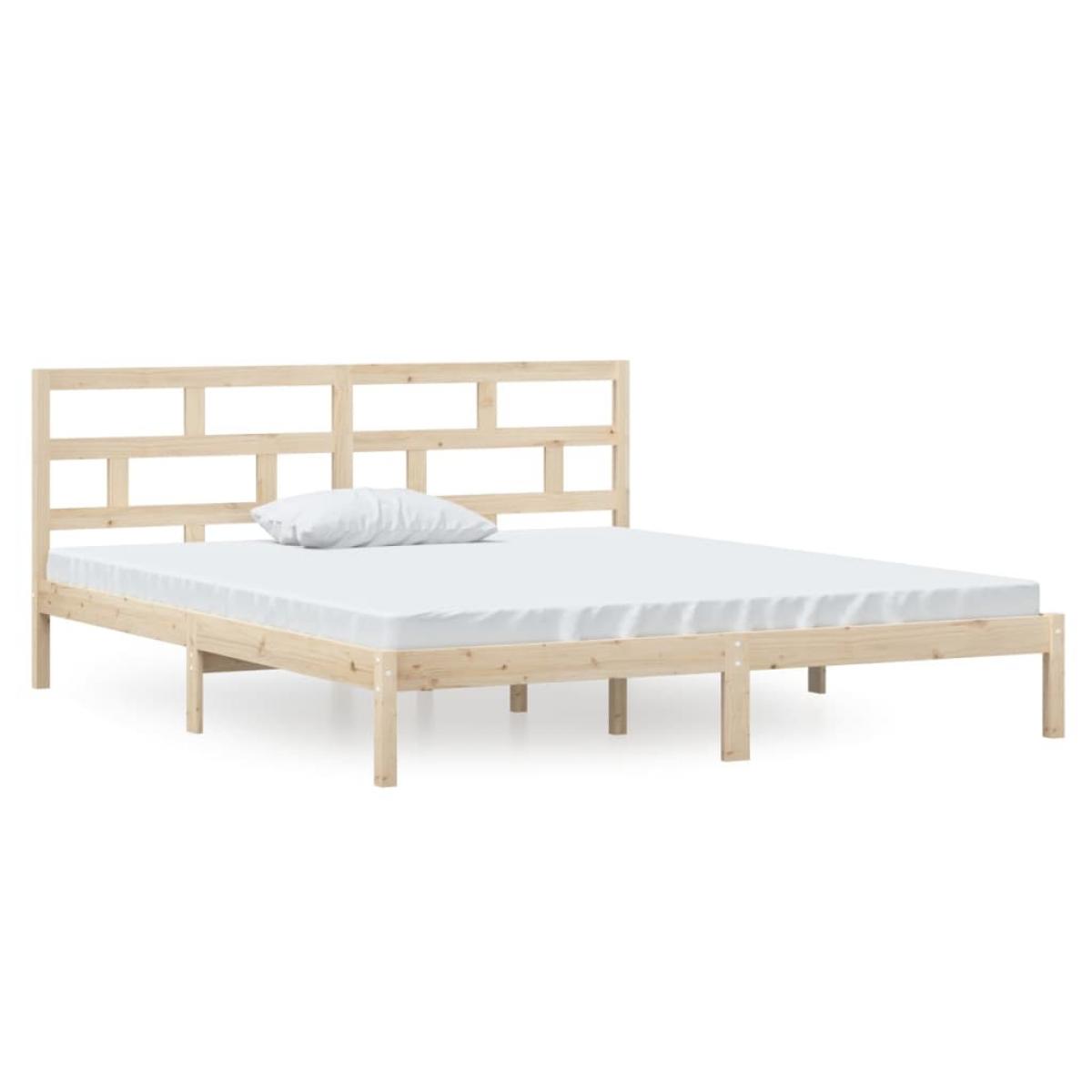Estructura cama doble pequeña madera maciza 135x190 cm