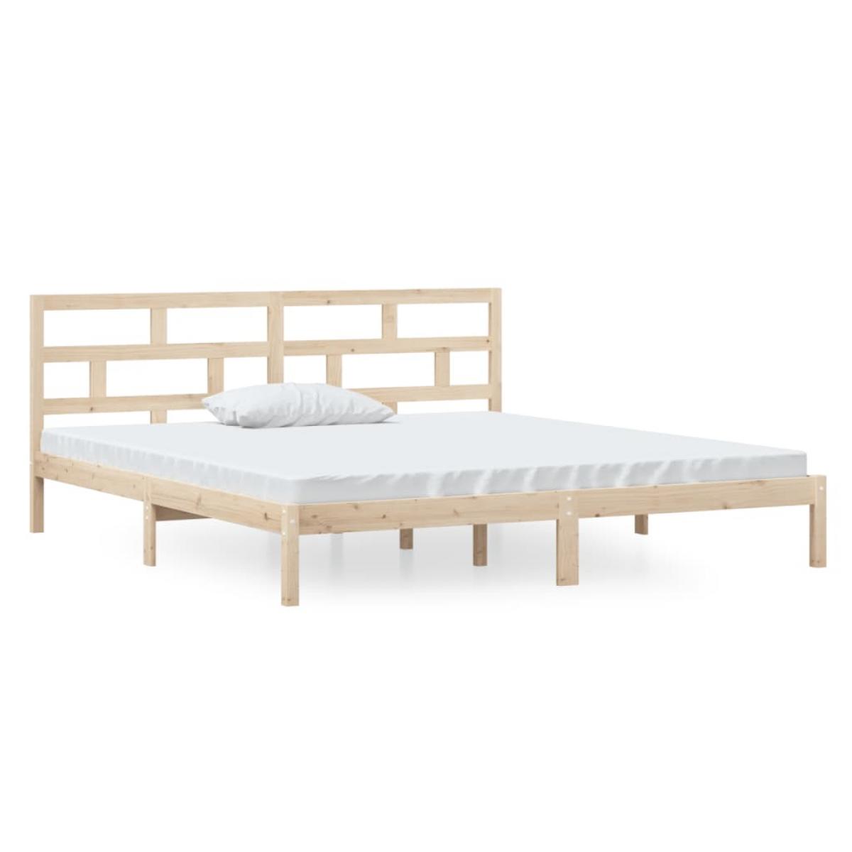 Estructura de cama madera maciza de pino 140x190 cm