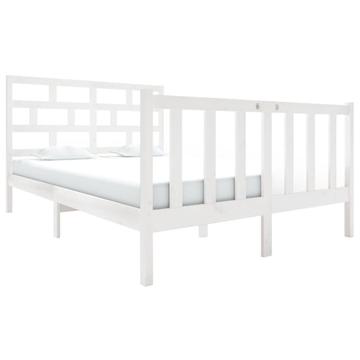 Estructura de cama madera maciza pino blanco 120x190 cm