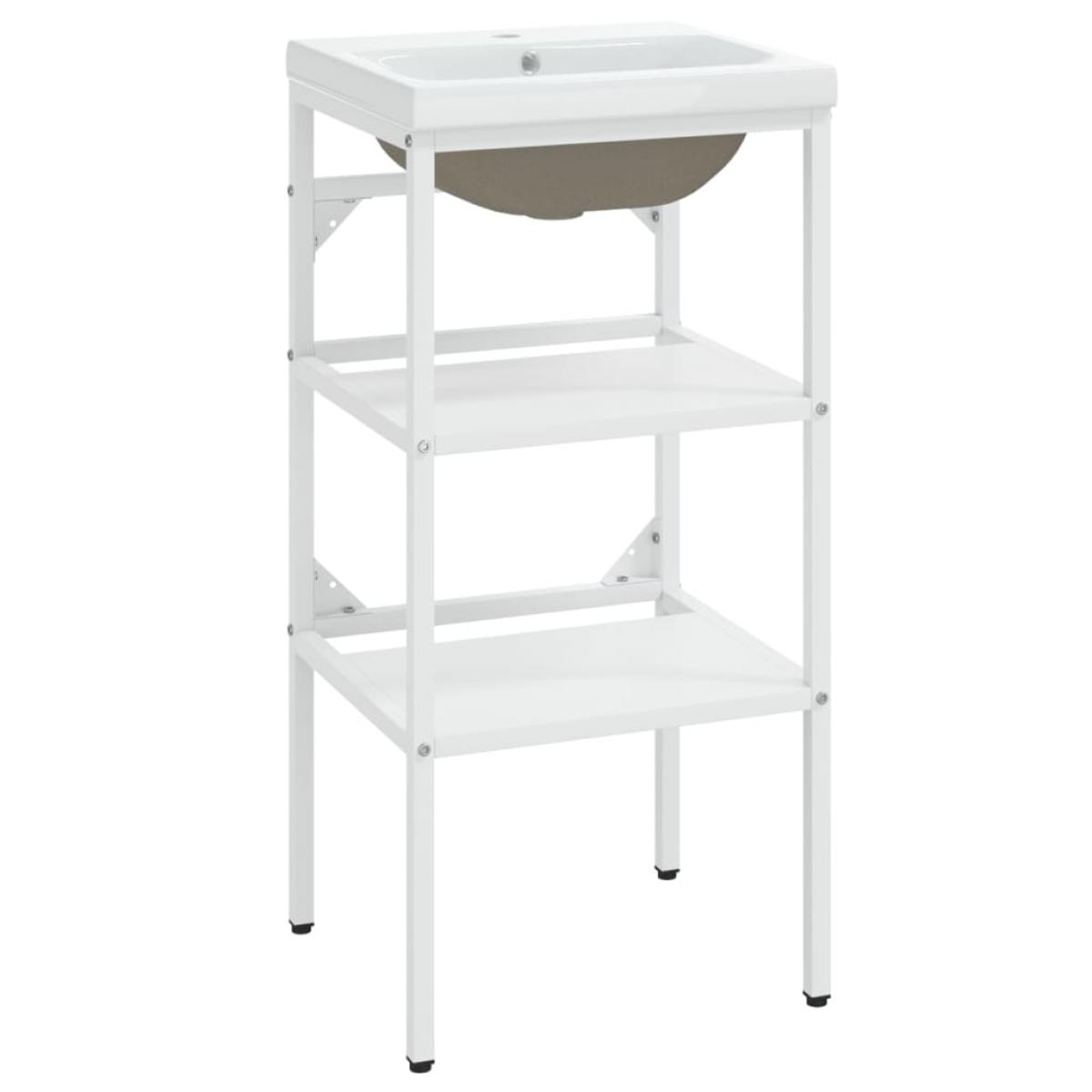 Estructura de baño con lavabo incorporado hierro blanco