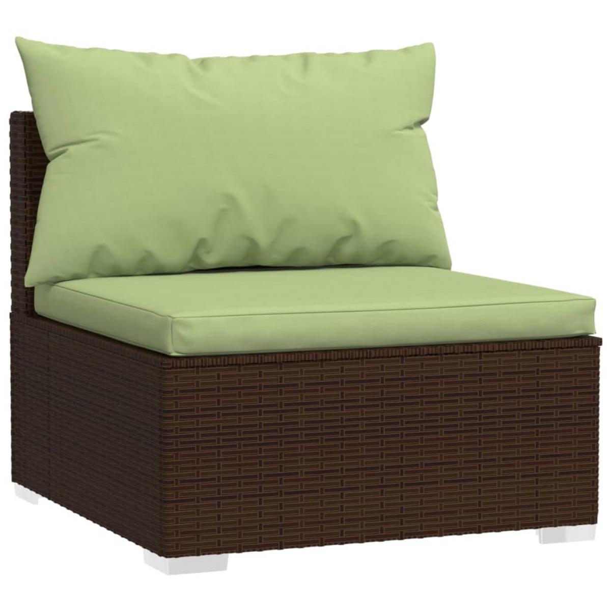 Set sofás de jardín 8 piezas y cojines ratán sintético marrón