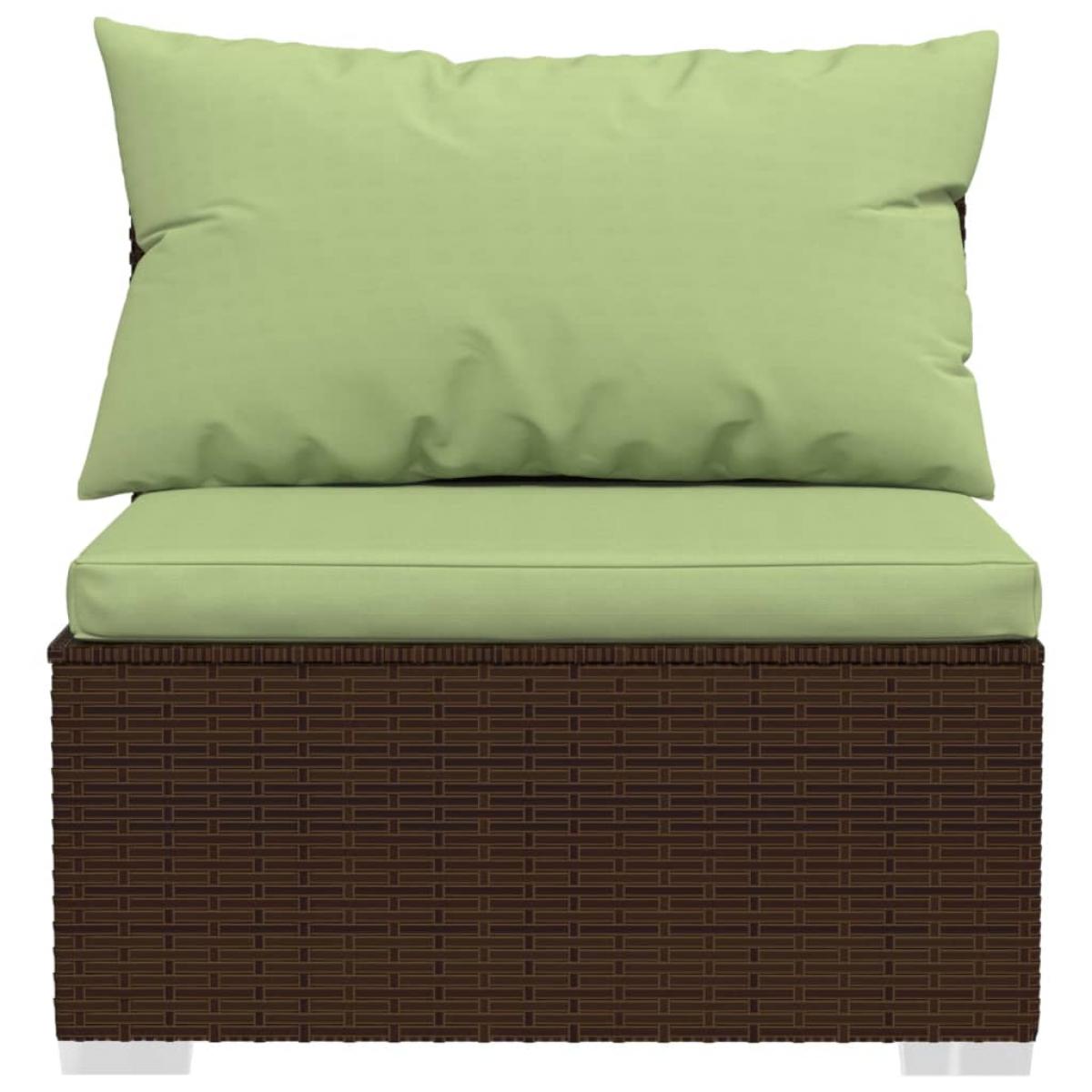 Set sofás de jardín 8 piezas y cojines ratán sintético marrón