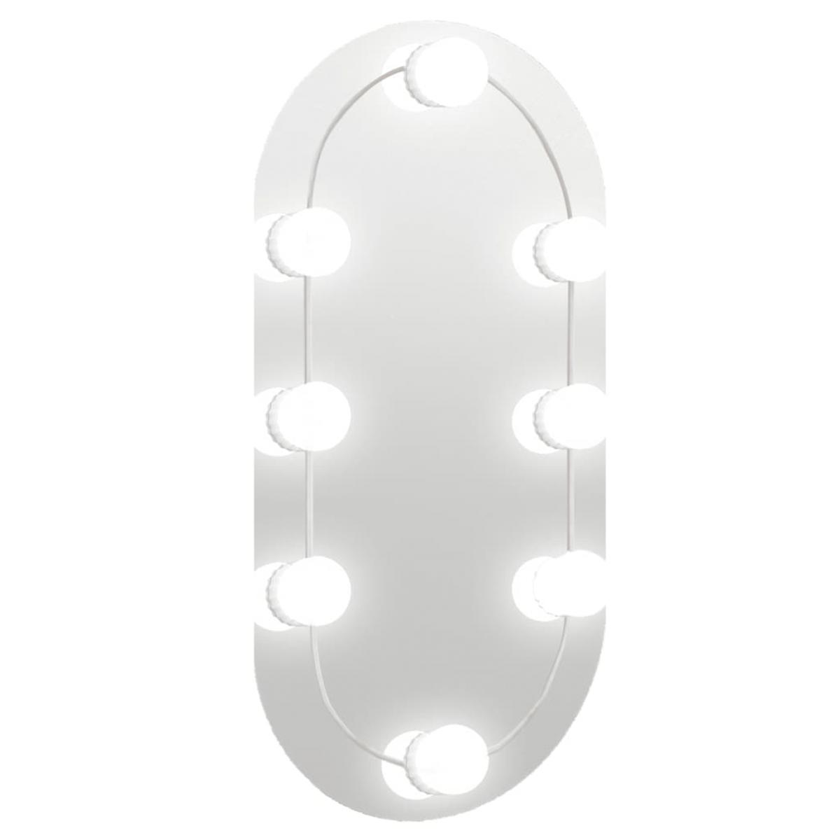Espejo con luces LED vidrio ovalado 40x20 cm