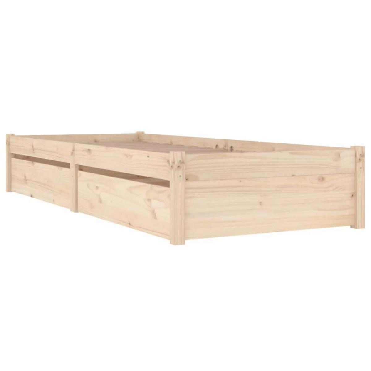 Estructura de cama individual con cajones 75x190 cm