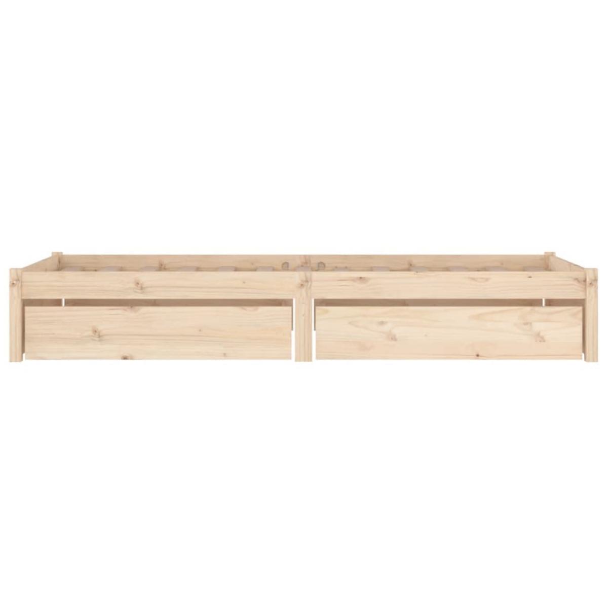 Estructura de cama individual con cajones 75x190 cm