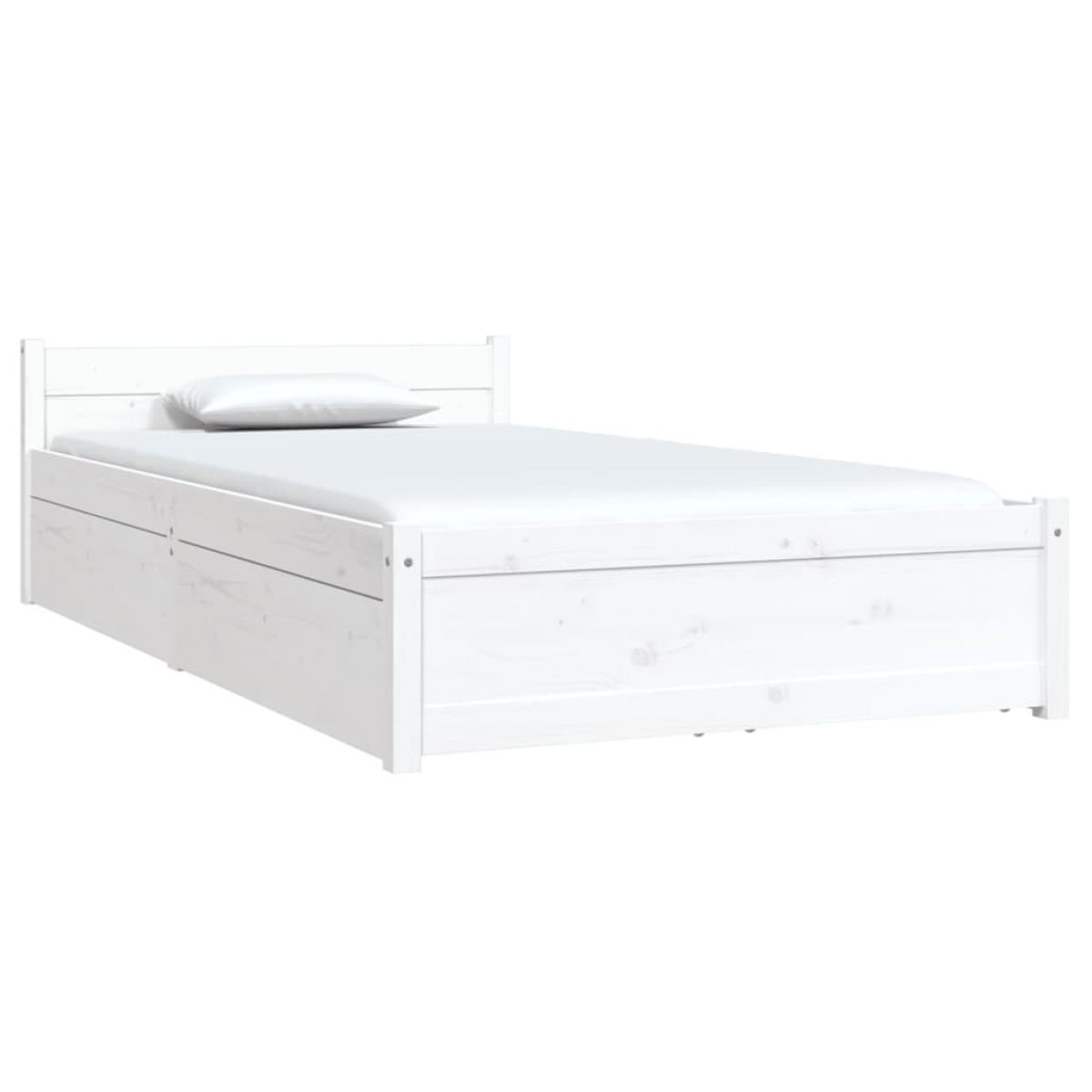 Estructura de cama individual con cajones blanco 90x190 cm