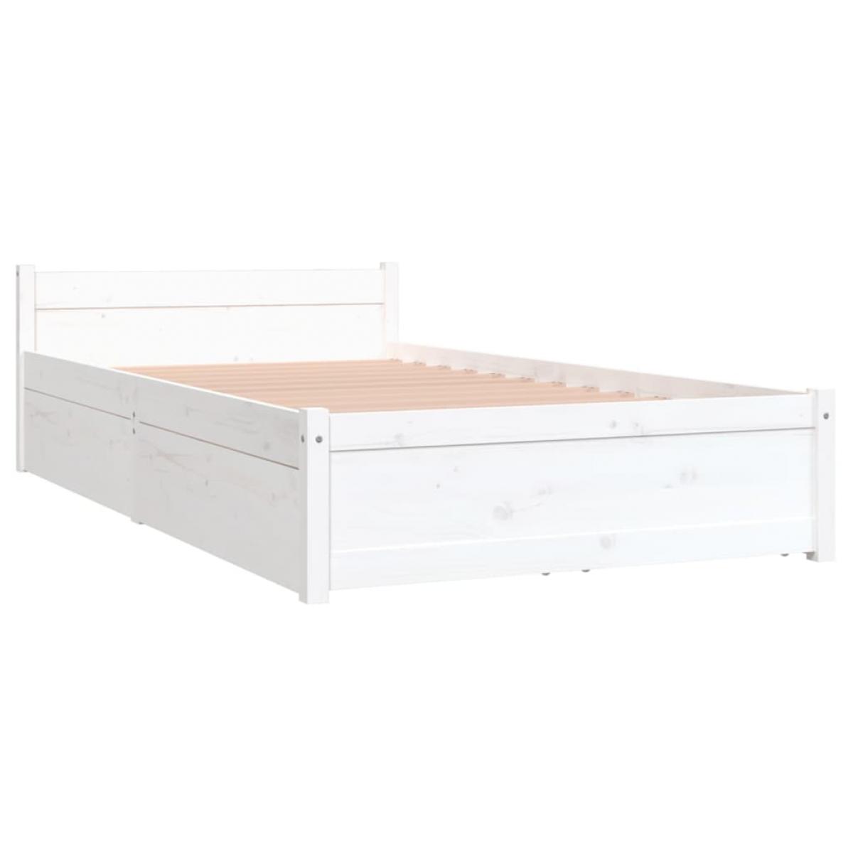 Estructura de cama individual con cajones blanco 90x190 cm