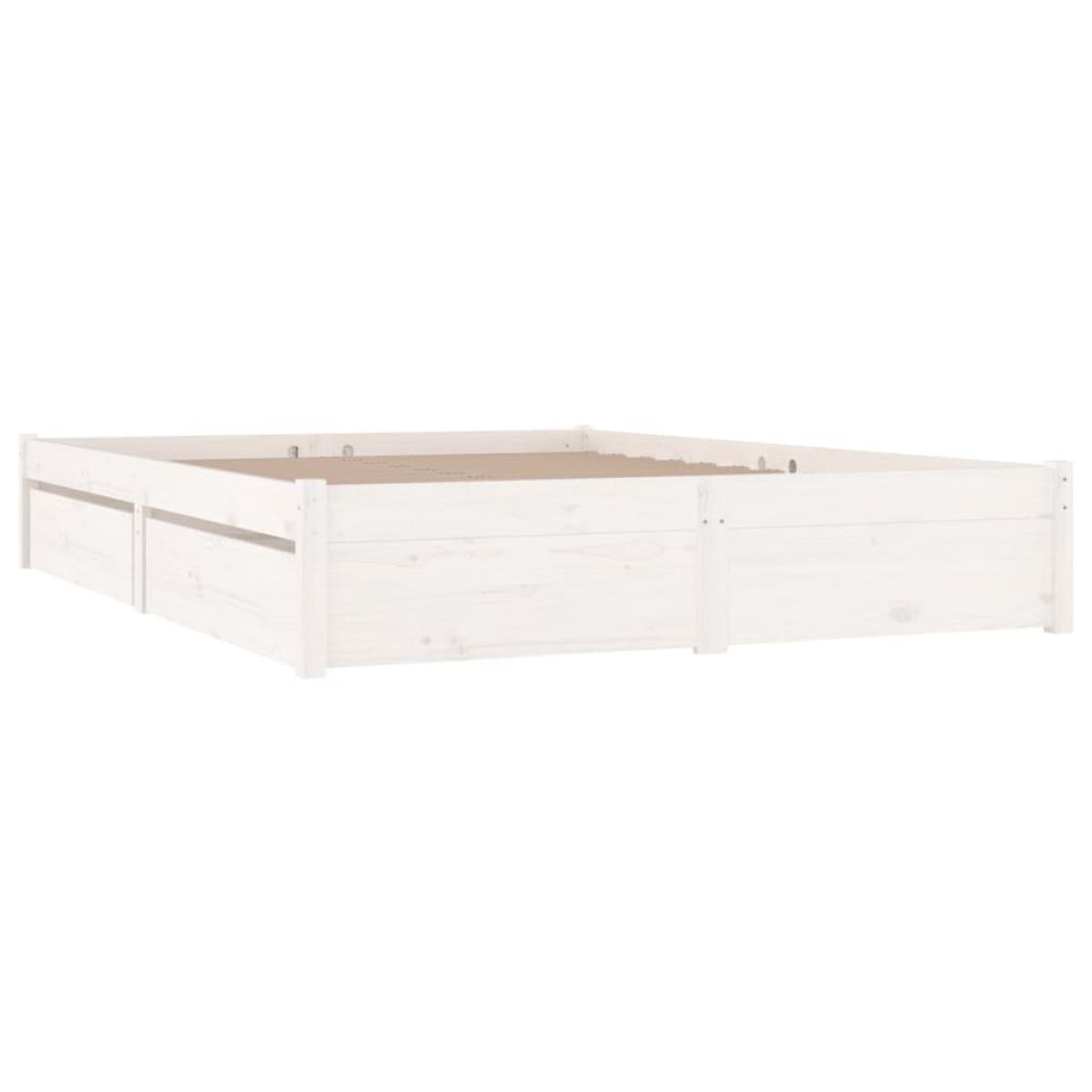 Estructura de cama con cajones blanco 120x200 cm