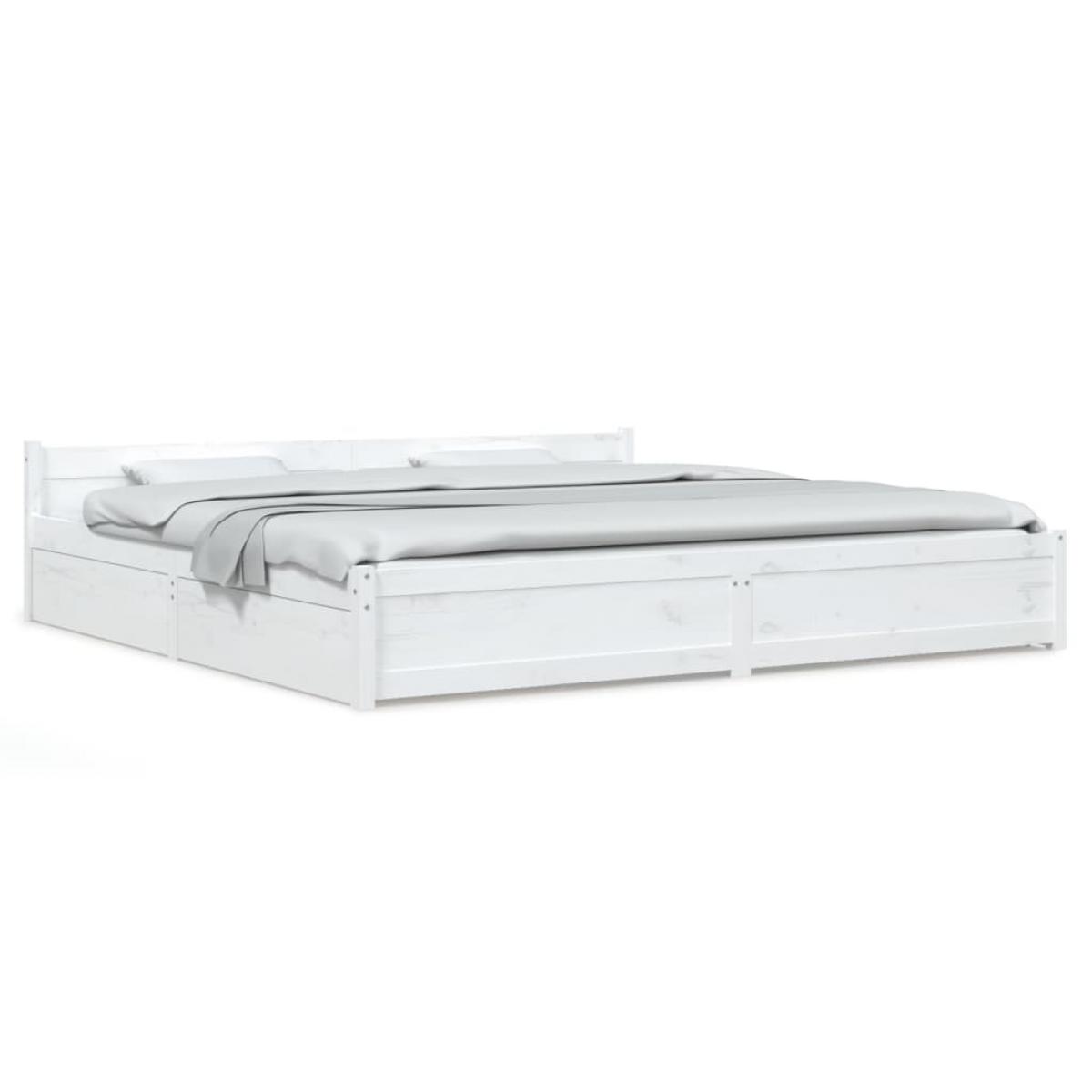 Estructura de cama con cajones blanco 180x200 cm