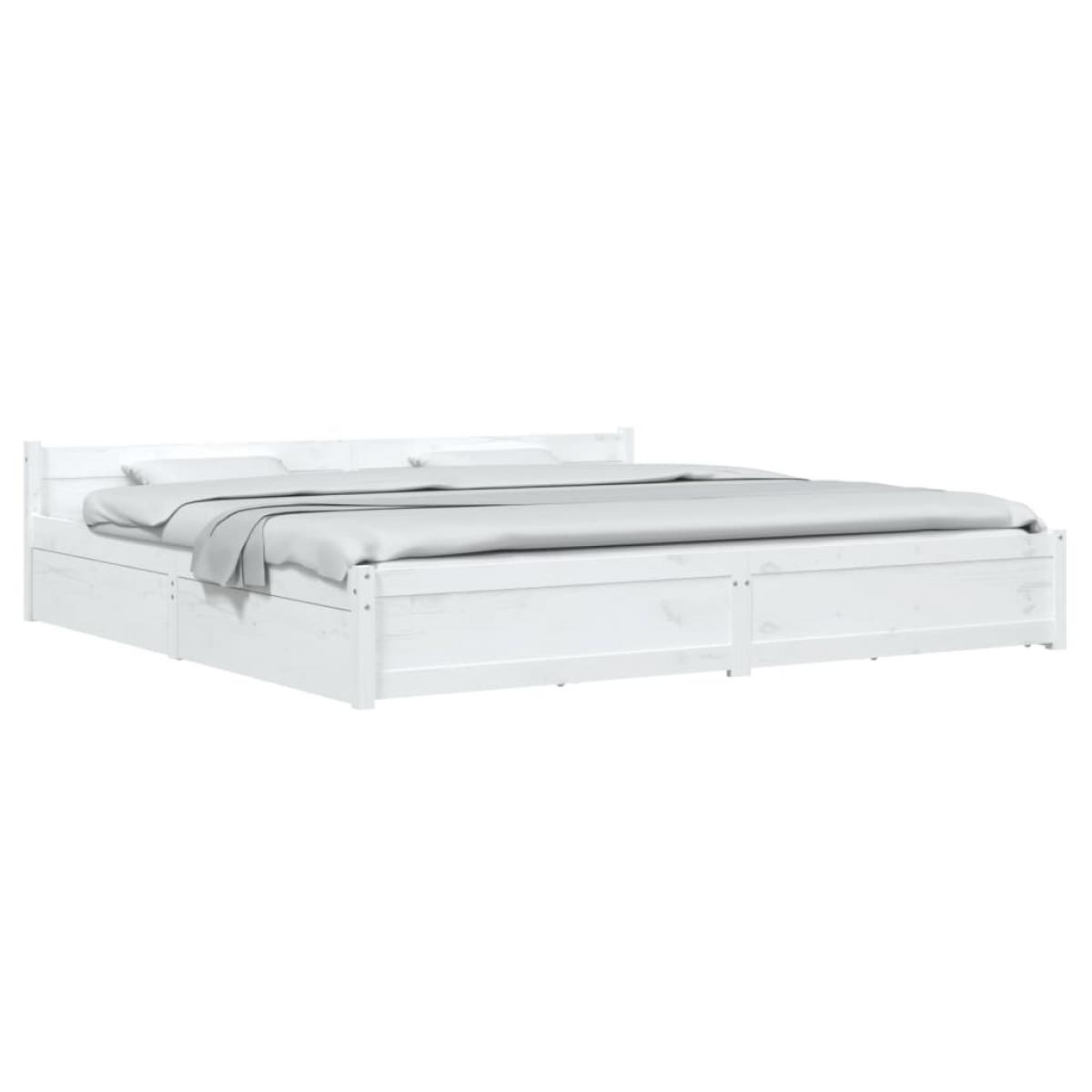 Estructura de cama con cajones blanco 180x200 cm