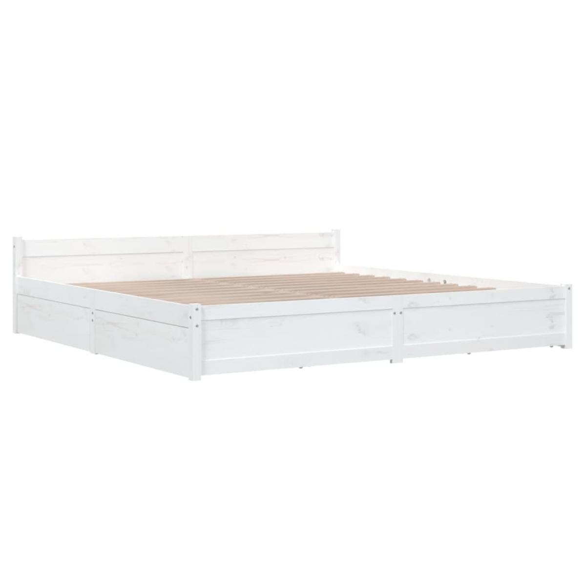Estructura de cama con cajones blanco 180x200 cm